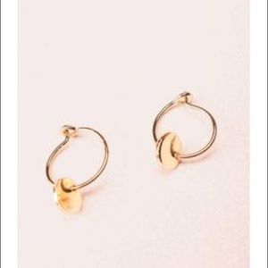 Small Gold Charm Hoop Earrings